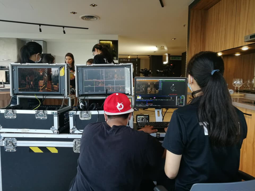 fully equipped studio using professional video and audio recording technology
